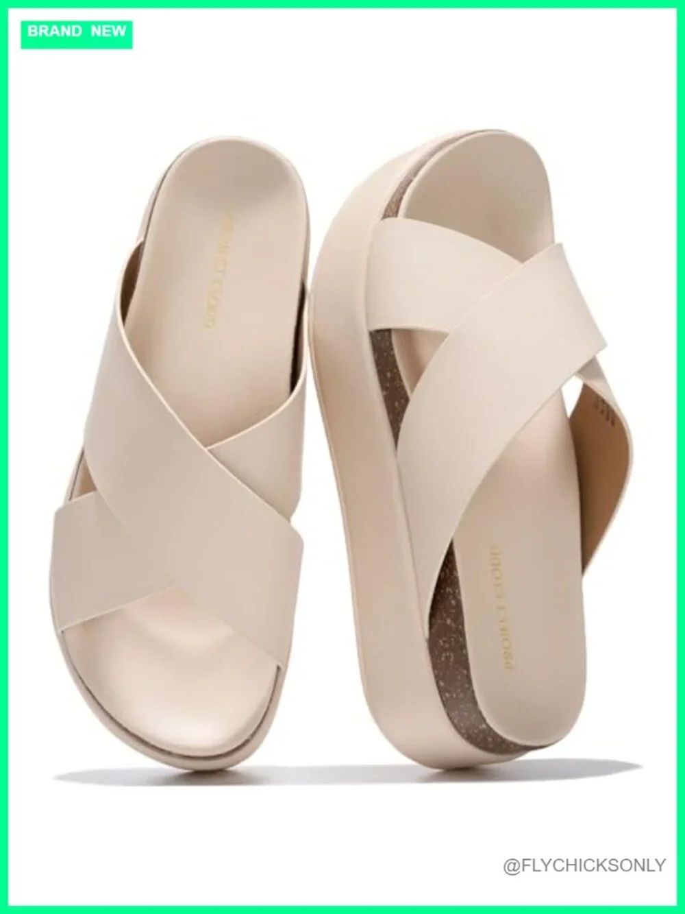 Faux Leather Platform Wedge Sandals - Non-Slip Cushion Slide